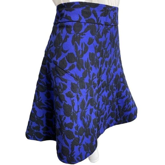 Express‎ Blue Black A Line Mini Skirt Sz 4 - Picture 3 of 9
